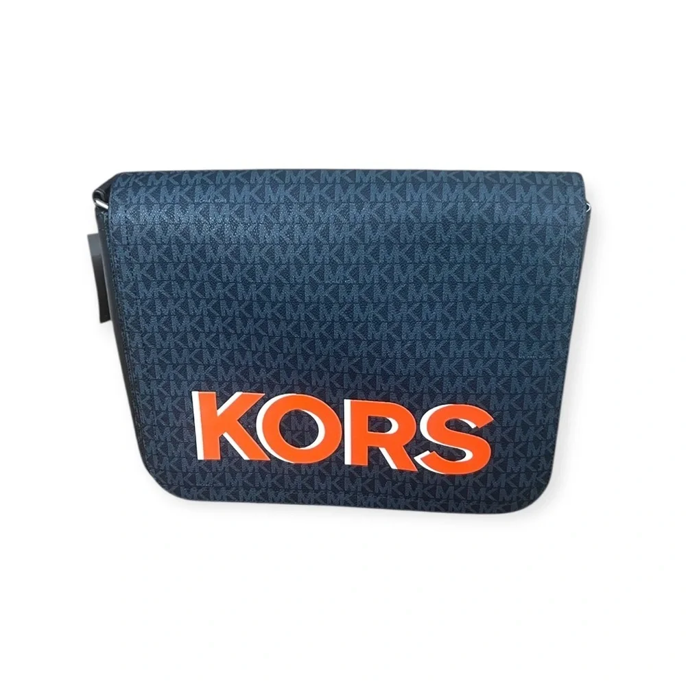 Michael Kors Blue and Orange Cooper Flap Men's Messenger Bag | Crossbody